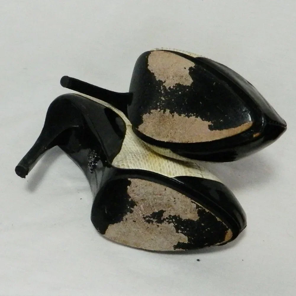 Rock & Republic Patent & Moc Retile Heels 38.5